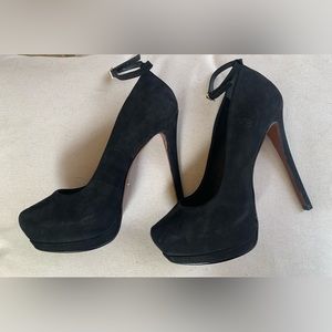 Schutz Pointed Suede Platform Heels with ankle straps- size 7